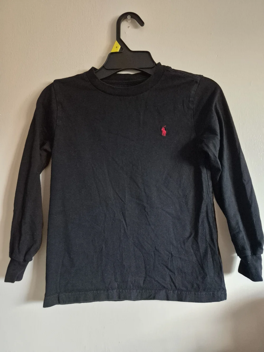 Ralph Lauren Kids Long-Sleeve Black Polo Logo Tee